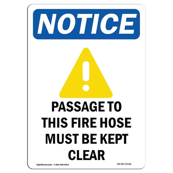 OSHA Sign, Passage To This Fire With Symbol, 18in X 12in Rigid Plastic, 12" W, 18" L, Portrait